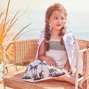 Janie and Jack Girls sleeveless Smocked Palm Dress size 4T NNT